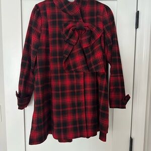 Chicwish Red and Black Plaid Jacket